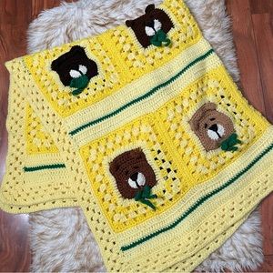 Handmade teddy bear afghan